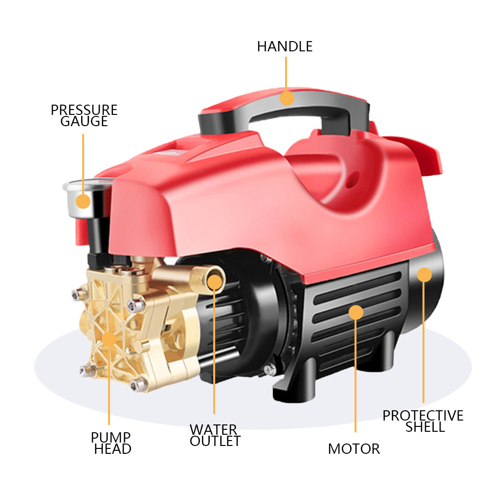 BC053012 110-220v self service induction motor High Pressure Car washing machine foam gun pot cannon High Pressure Car washer 200 bar pressure washer