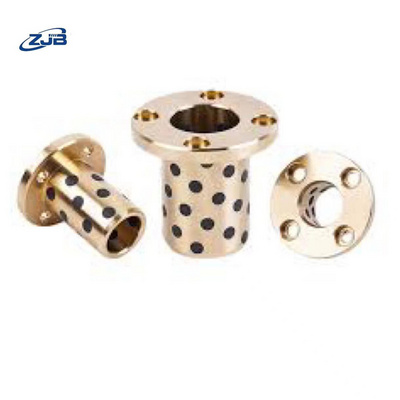 Oilless Copper Sleeve Round Flange Self Lubricating Bearing Brass  Inlaid Graphite Bushing Graphite Bushings