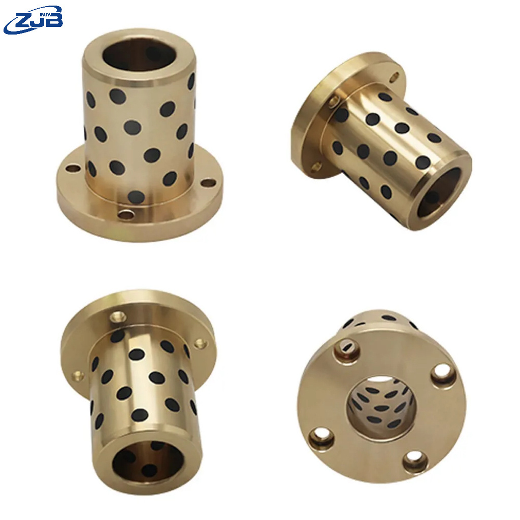 High Force Brass Graphite bushings Copper Sleeve Self Lubricating bearing Bushing Casting Solid Bearing