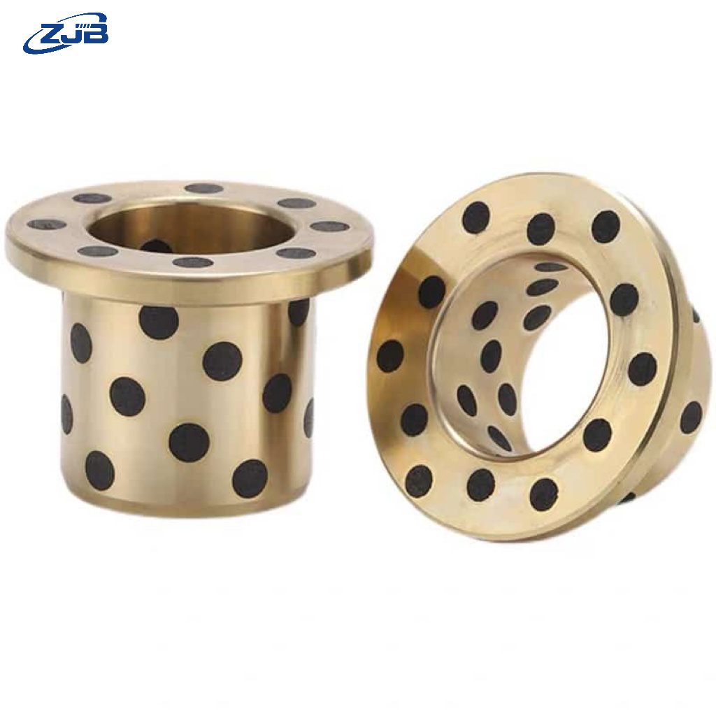 High Force Brass Graphite bushings Copper Sleeve Self Lubricating bearing Bushing Casting Solid Bearing