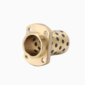 High Force Brass Graphite bushings Copper Sleeve Self Lubricating bearing Bushing Casting Solid Bearing