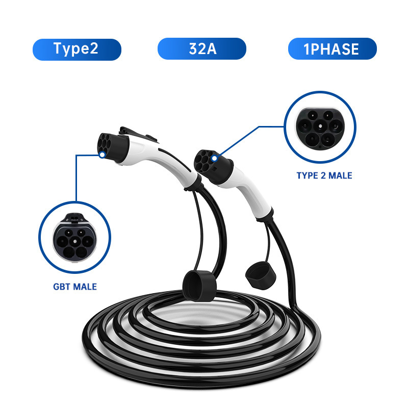 Beny Oem Mode 3 Home Portable Ev Car Charger Cable 22kw 7kw Electric Vehicle Charging Cable Type 2 To Type 2,J1772 ,GB/T