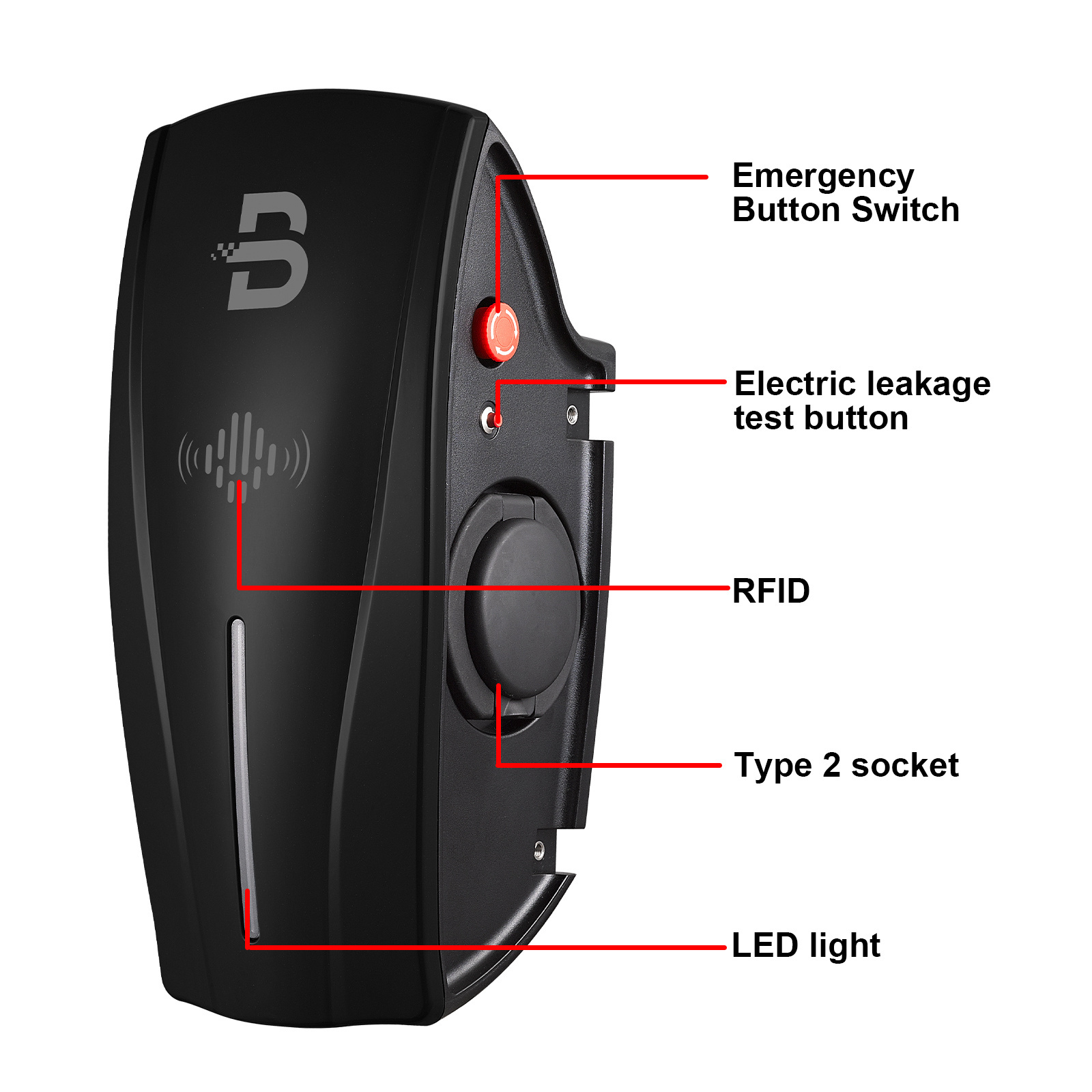 BENY Smart AC byd ev charger enclosure 3 Phase 400V 22kW 32A Type 2 Socket home ev charger with DLB Function