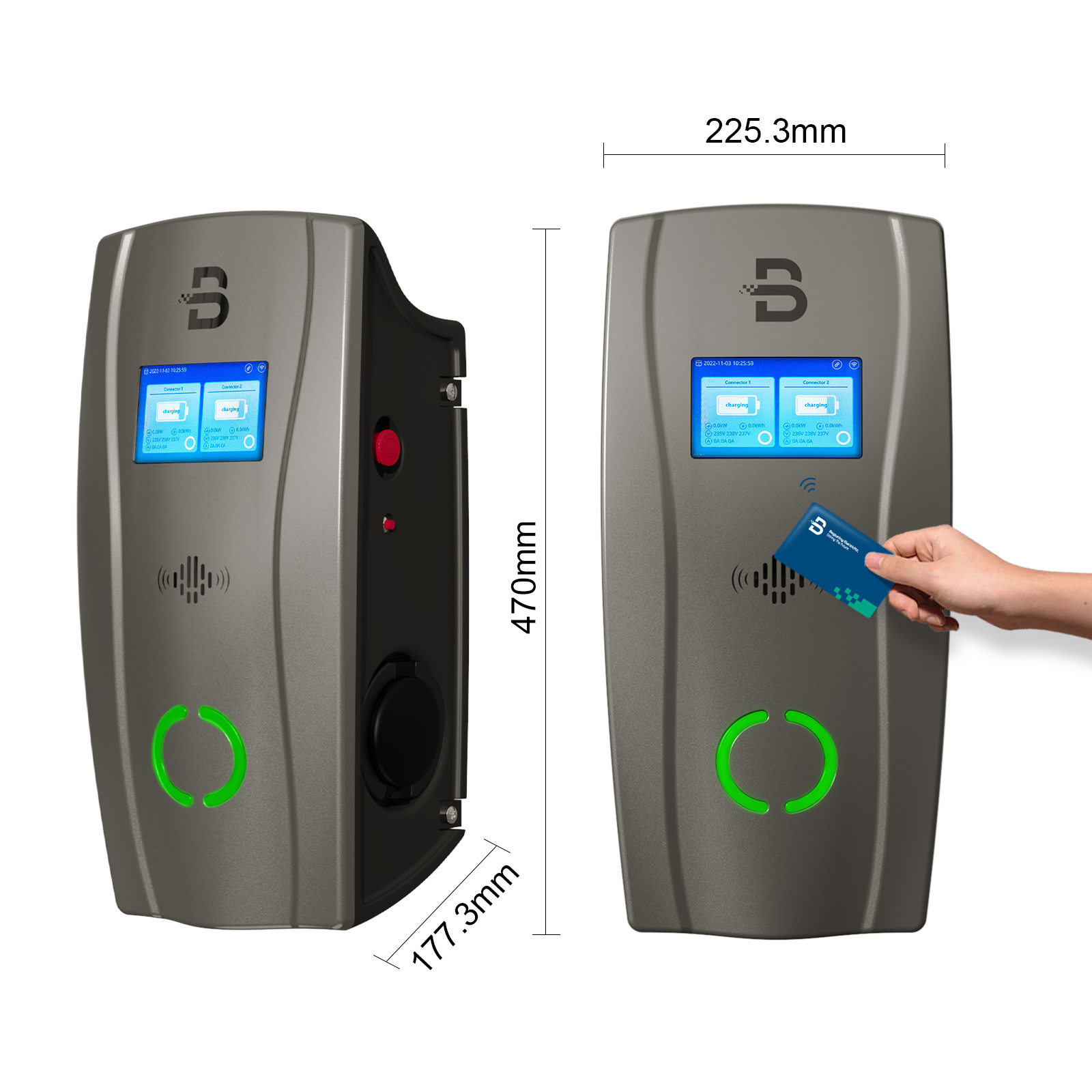 BENY 22kw Dual socket electric car charger type2 7kw ac ev quick charger commercial charging station