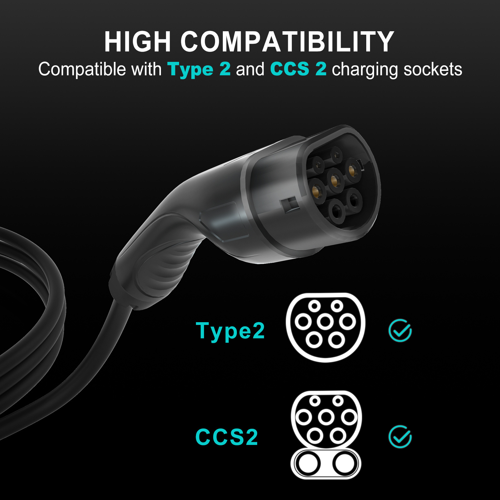 China 3.5kw,7kw,11kw,22kw,1772 Type 2 Ev Car Charging Cable 32a Ev Charging Cable