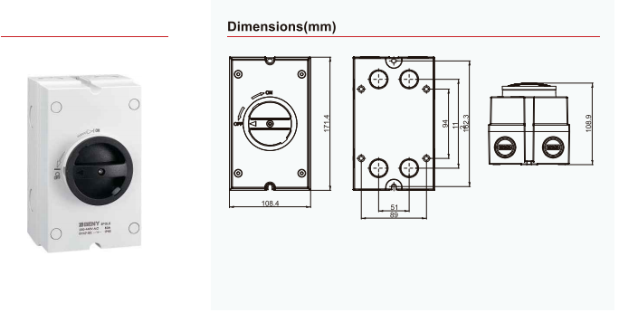 ACElectric AC Isolator disconnect  Switch IP65 AC Isolator Switch 3 Pole 4 Pole 230V for AC application