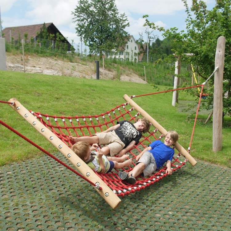 Eco-Friendly Hammock Bed Survival Outdoor Swing For Garden Twisted Cord Net Hammocks 3 Persons Swings And Children'S Kids