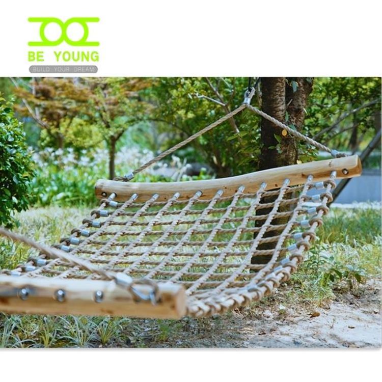 Eco-Friendly Hammock Bed Survival Outdoor Swing For Garden Twisted Cord Net Hammocks 3 Persons Swings And Children'S Kids