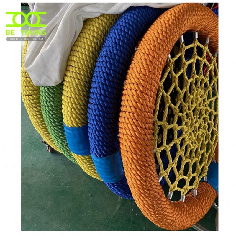 Commercial Playground Outdoor Wooden Rope Swing Wall Hanging Kids Play Swings Plastic Indoor Sets With Galvanized Pipe