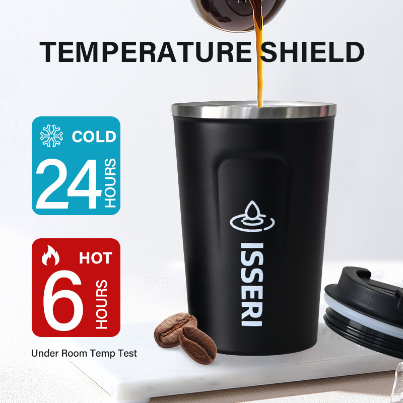 Custom Logo 380ml 510ml Powder Coated Tumblers Stainless Steel Vacuum Coffee Cup Insulated Thermal Mug With Lids