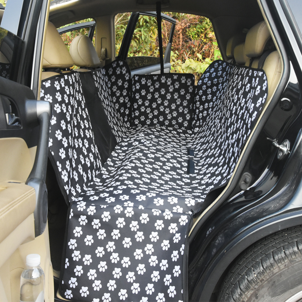 Adjustable Washable Pet Car Mats Rear Hammock Double Dog Car Seat Cover for Dogs Travel 600D Polyester Print Hand Wash 1000pcs