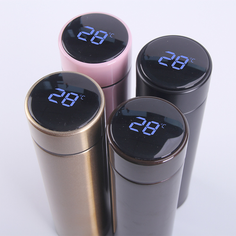 Hot Selling 16oz Double Wall Stainless Steel Private Label Smart Water Bottle With LCD Temperature Display