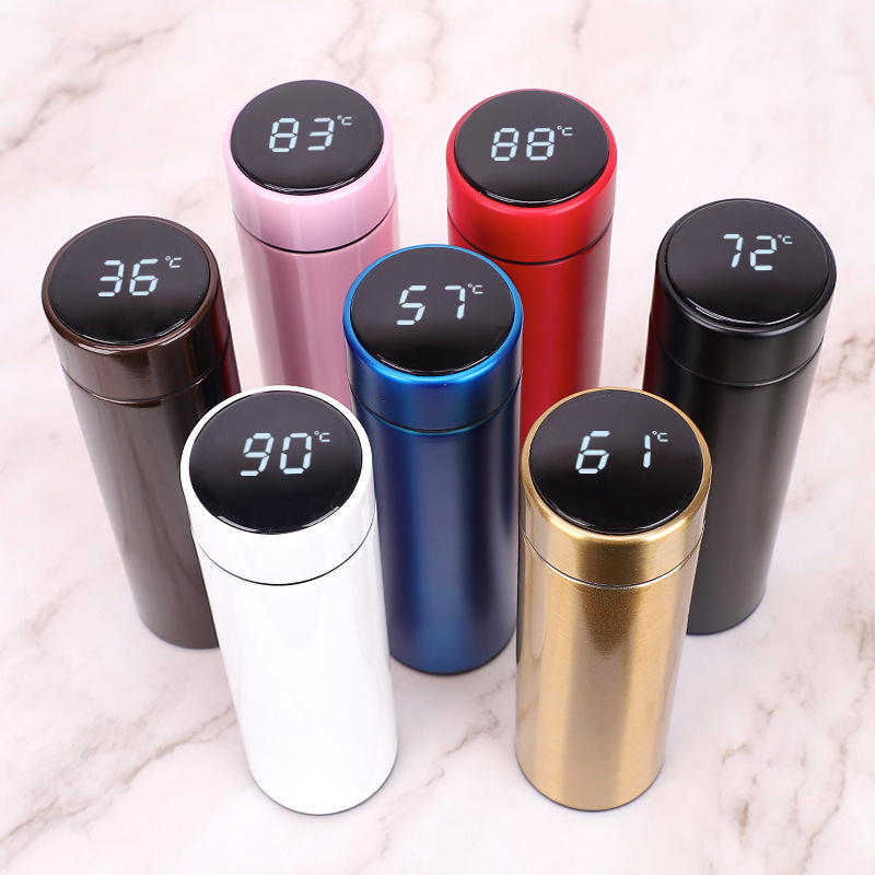 Hot Selling 16oz Double Wall Stainless Steel Private Label Smart Water Bottle With LCD Temperature Display