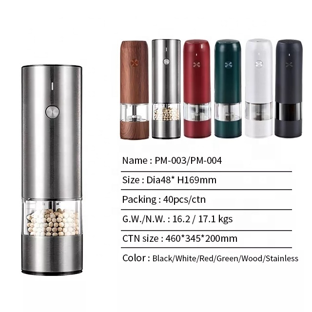 Electric Rechargeable Pepper Mill And Salt Grinder Set  With Ceramic Mechanism