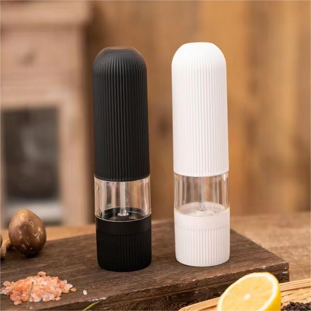 Electric ABS Battery Operated Salt And Pepper Mill Soft Feel Electric Plastic Salt Pepper Grinder