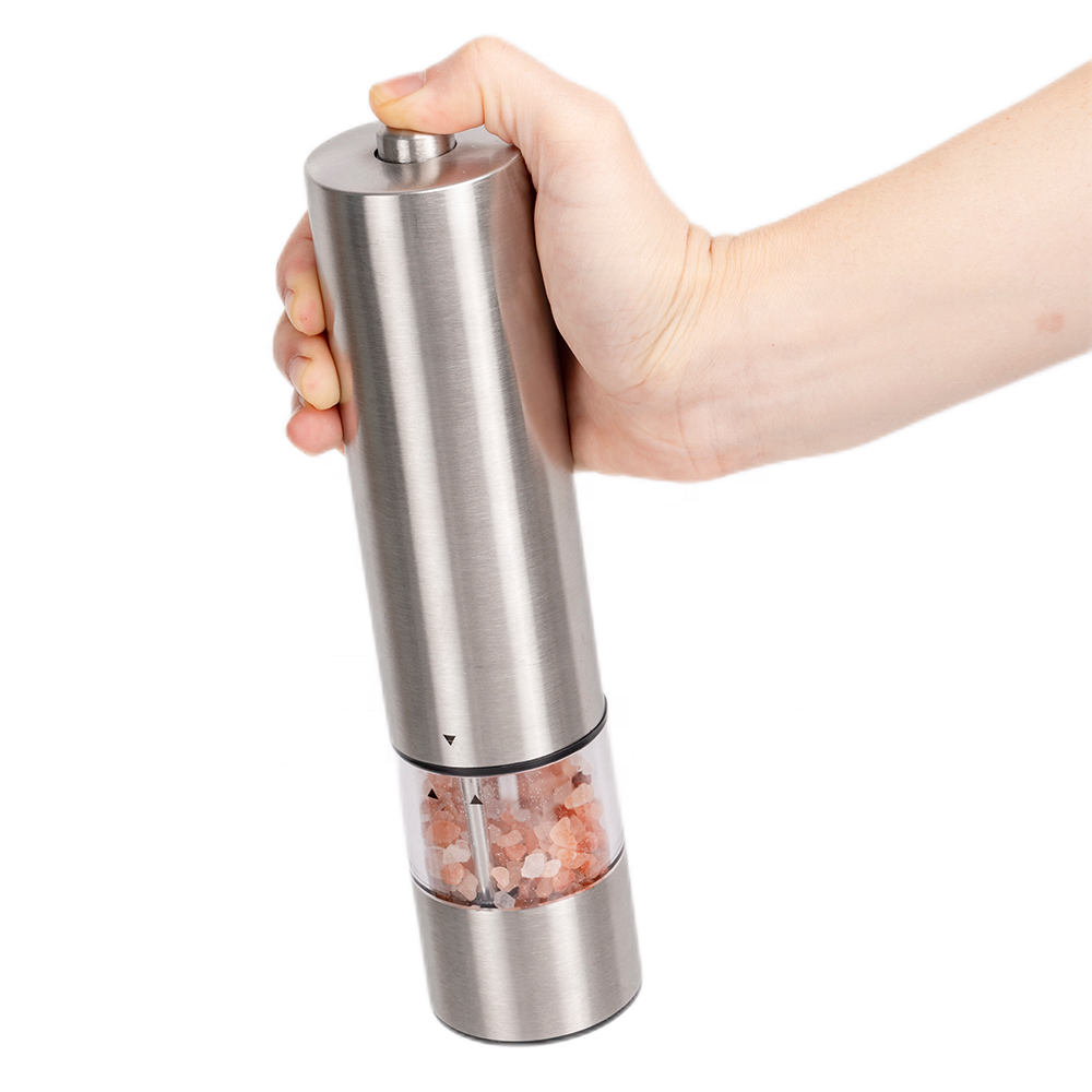 Stainless Steel Ceramic Core Electric Adjustable Salt And Pepper Grinder with light