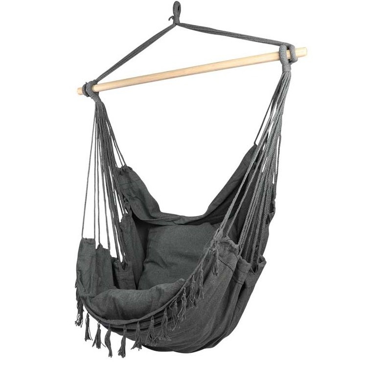 Durable Canvas Hanging Porch Bedroom Cotton Rope Macrame Hammock Baby Swing Chair With 2 Pillows