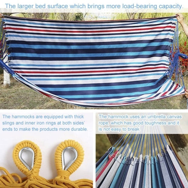 Double cotton hammock with Portable heavy duty Stainless steel frame stand hammock metal steel hanging