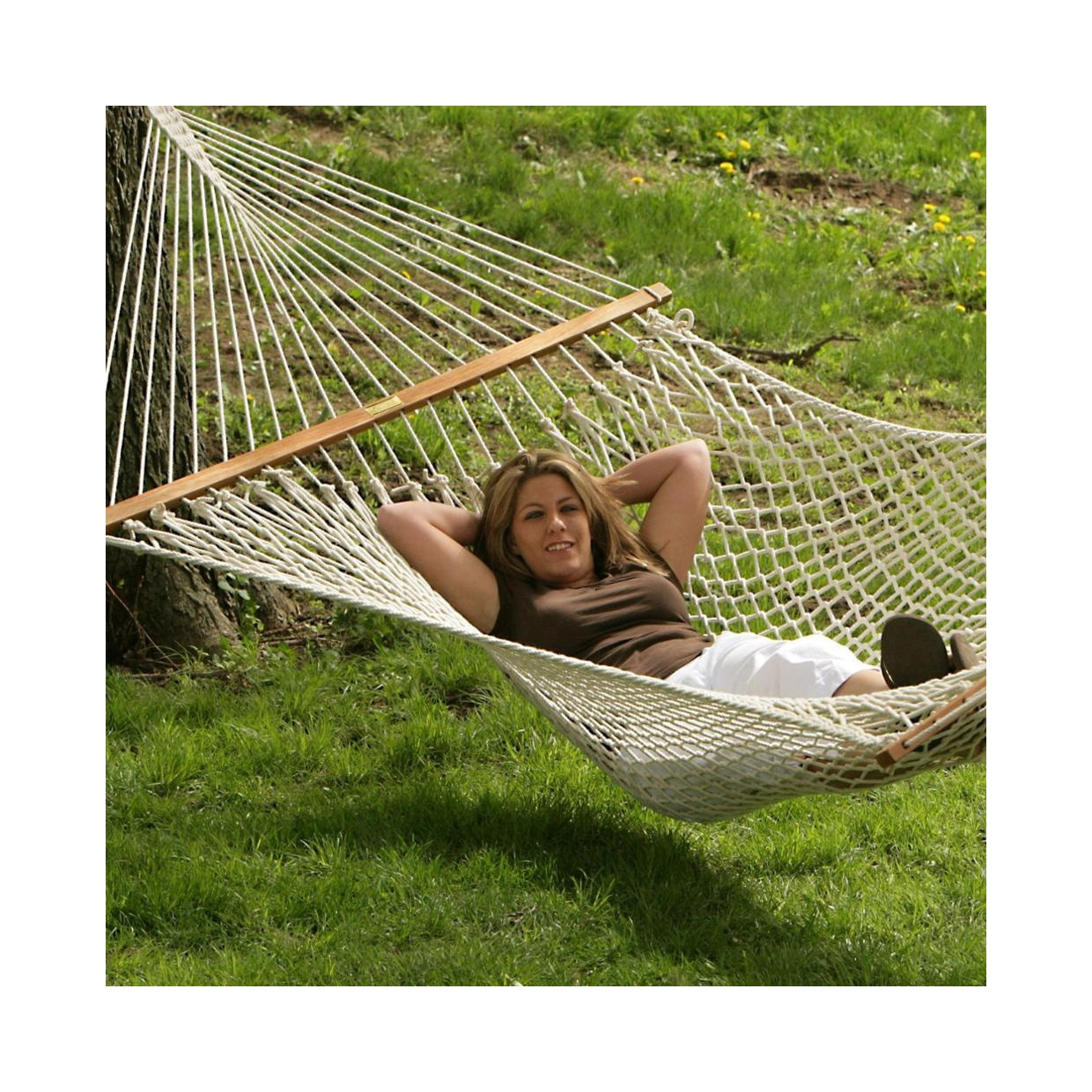 BODI Outdoor Polyester Rope Hand-woven mesh hammock for Yard garden