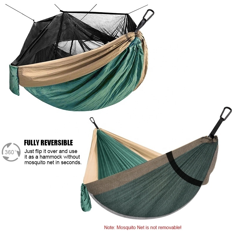 BODI Outdoor Custom Logo Parachute Nylon Camping Hammock With Mosquito Net Hamac Travel Lightweight