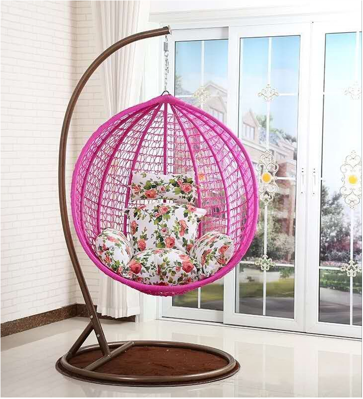 BODI  rattan swing chair outdoor hanging egg with cushion hanging patio egg chair with stand