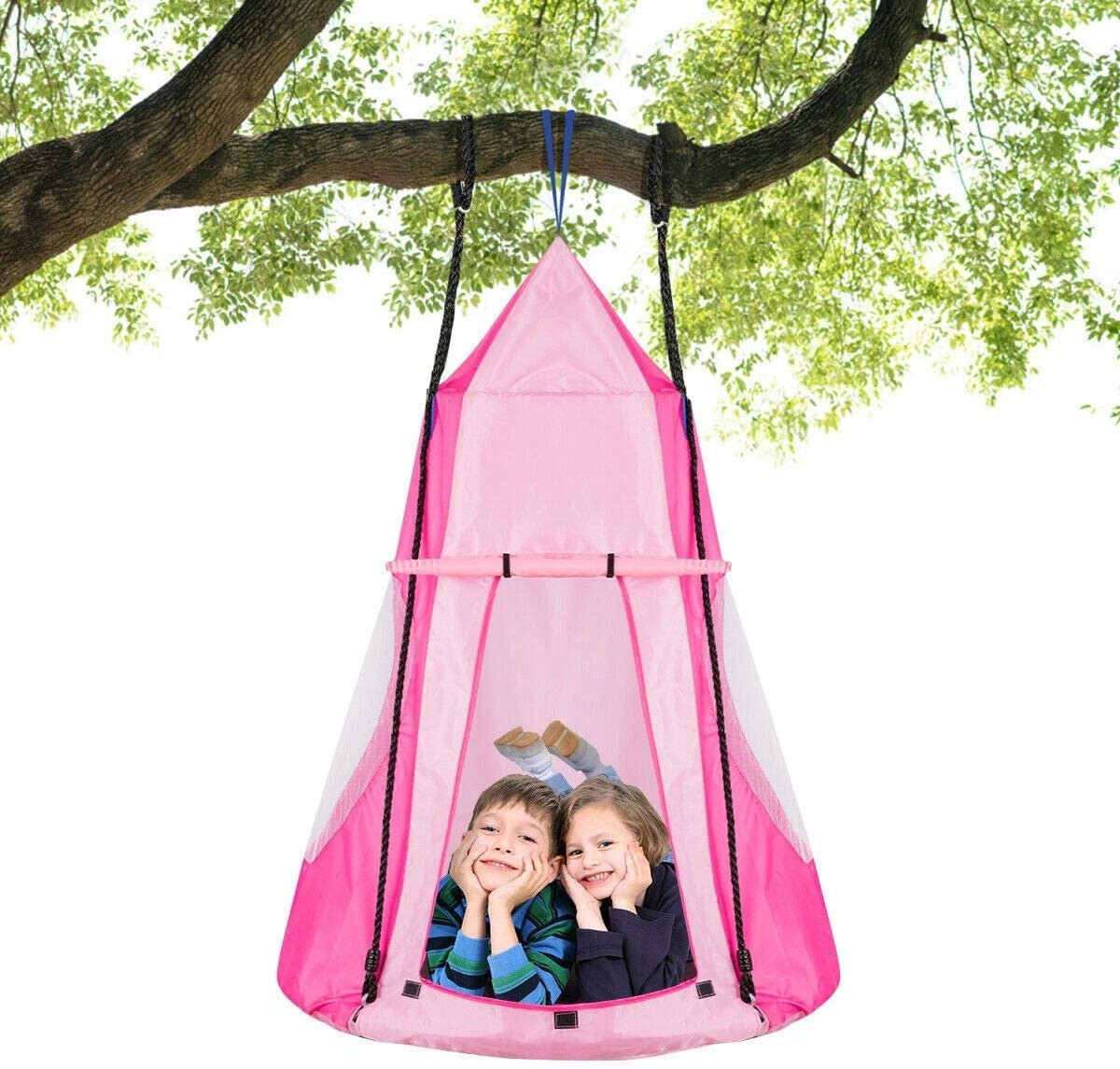 BODI Hot Sale 2 in 1 Kids Detachable Hanging Chair Swing Tent Set Hammock Nest Pod Hanging Swing Seat for Boys/Girls