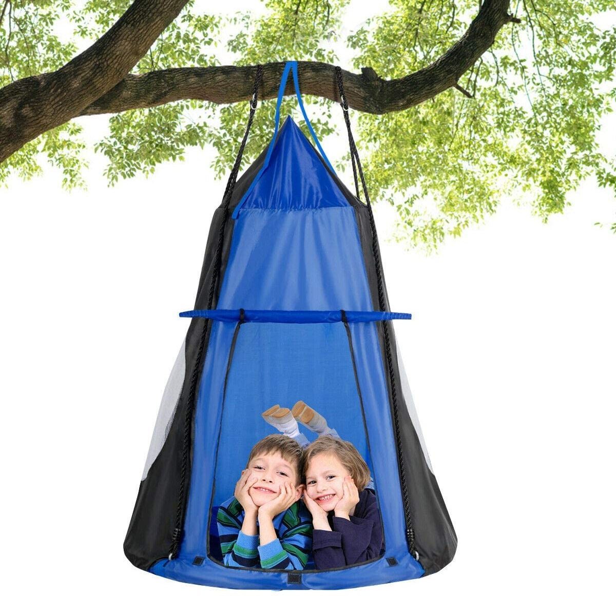 BODI Kids Hanging Chair Swing Tent Set 1-2 Kids Outdoor Home Mosquito Net Parachute Hammock Camping Hanging Sleeping Bed