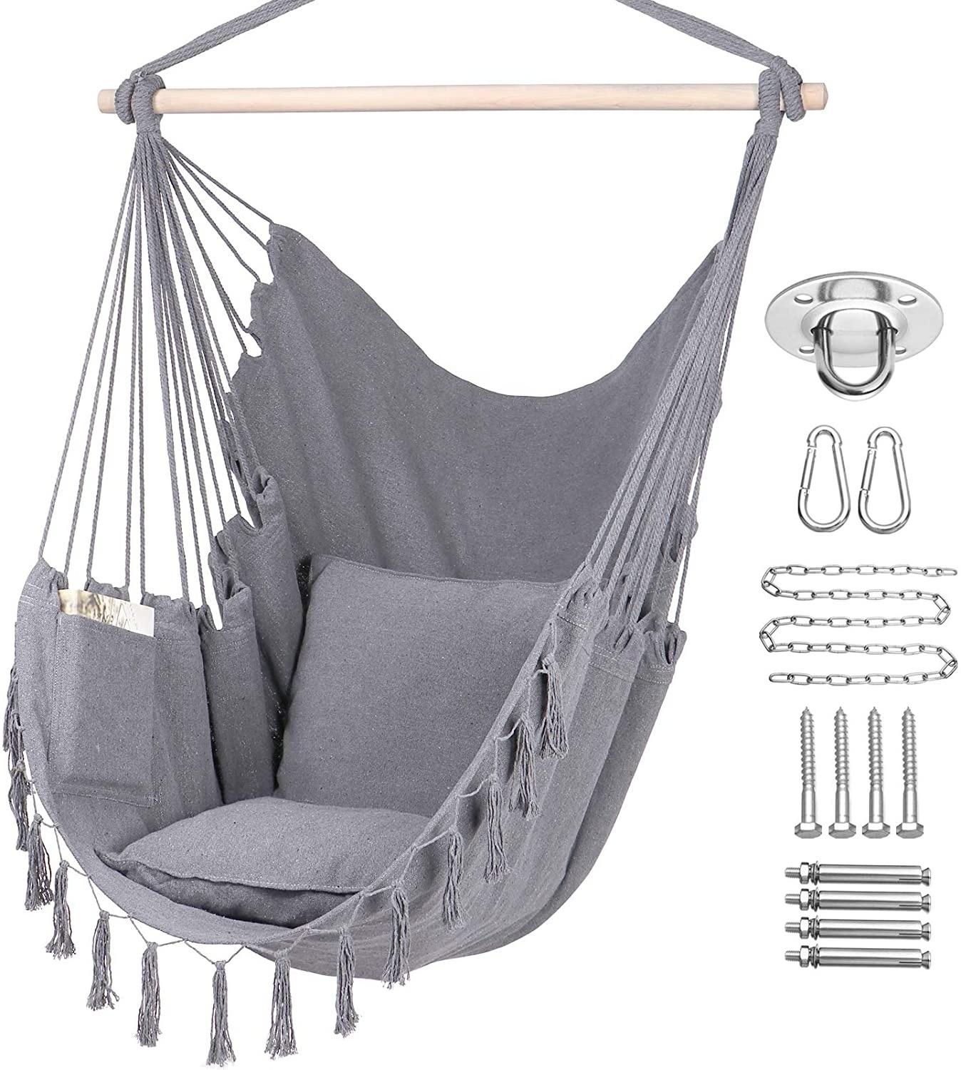 BODI Wholesale Gray Garden Large Swing Hanging Hammock Chair