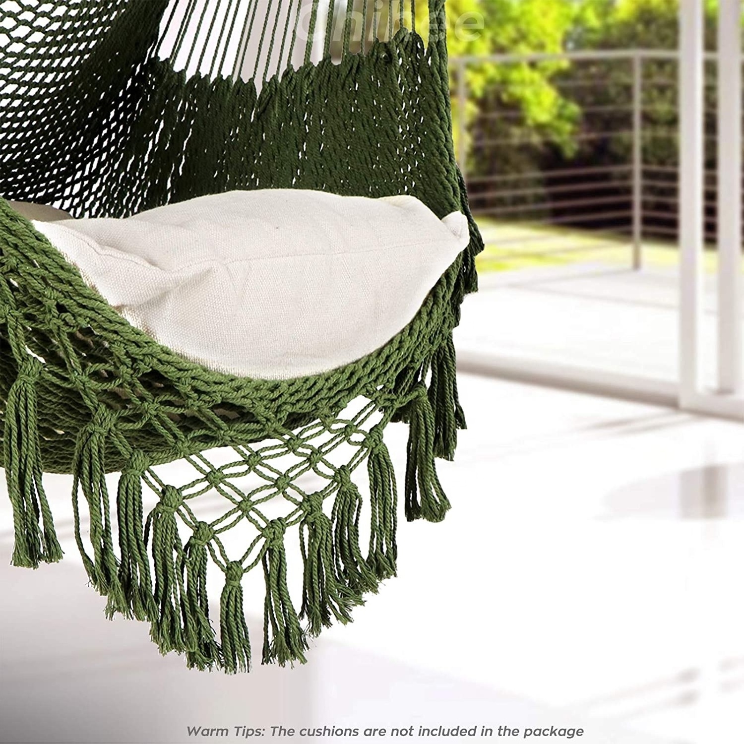 BODI Cotton Netting Green Garden Swing Hanging Bed Hanging Hammock Outdoor Furniture Swinging Hammock Chair