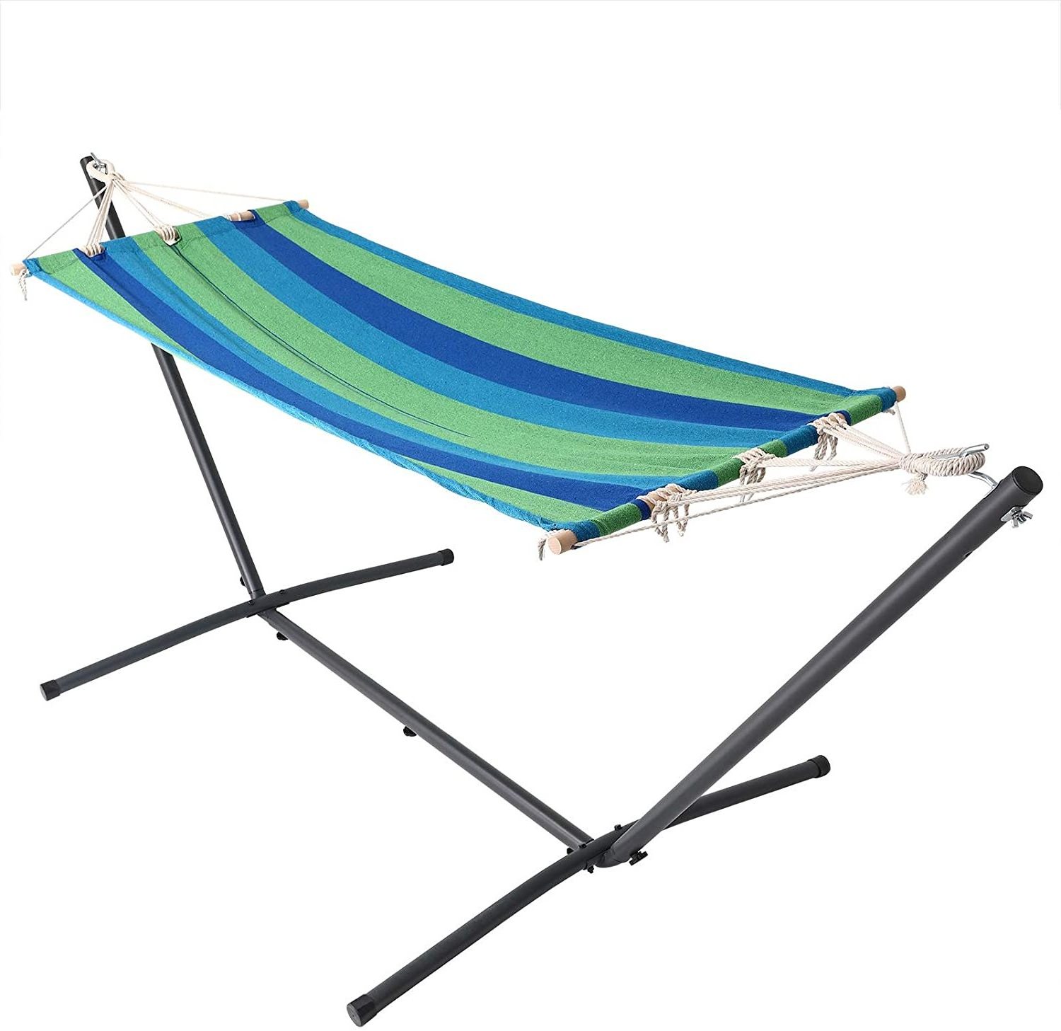 BODI Outdoor Patio Garden Balcony Free Standing Hammock with Metal Frame Standing