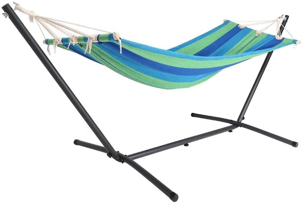 BODI Outdoor Patio Garden Balcony Free Standing Hammock with Metal Frame Standing