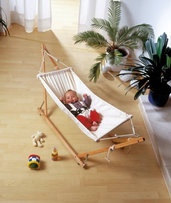 BODI  canvas portable baby cradle swing wooden baby hammock with stand