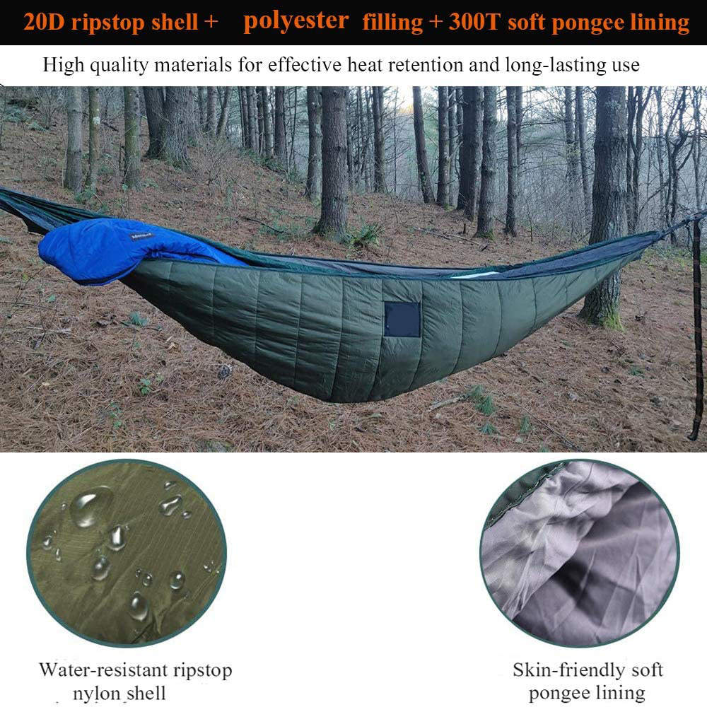 BODI Hammock Underquilt for Single & Double Hammock Full Length Big Size Under Quilts for Hammocks 4 Season Camping Backpacking