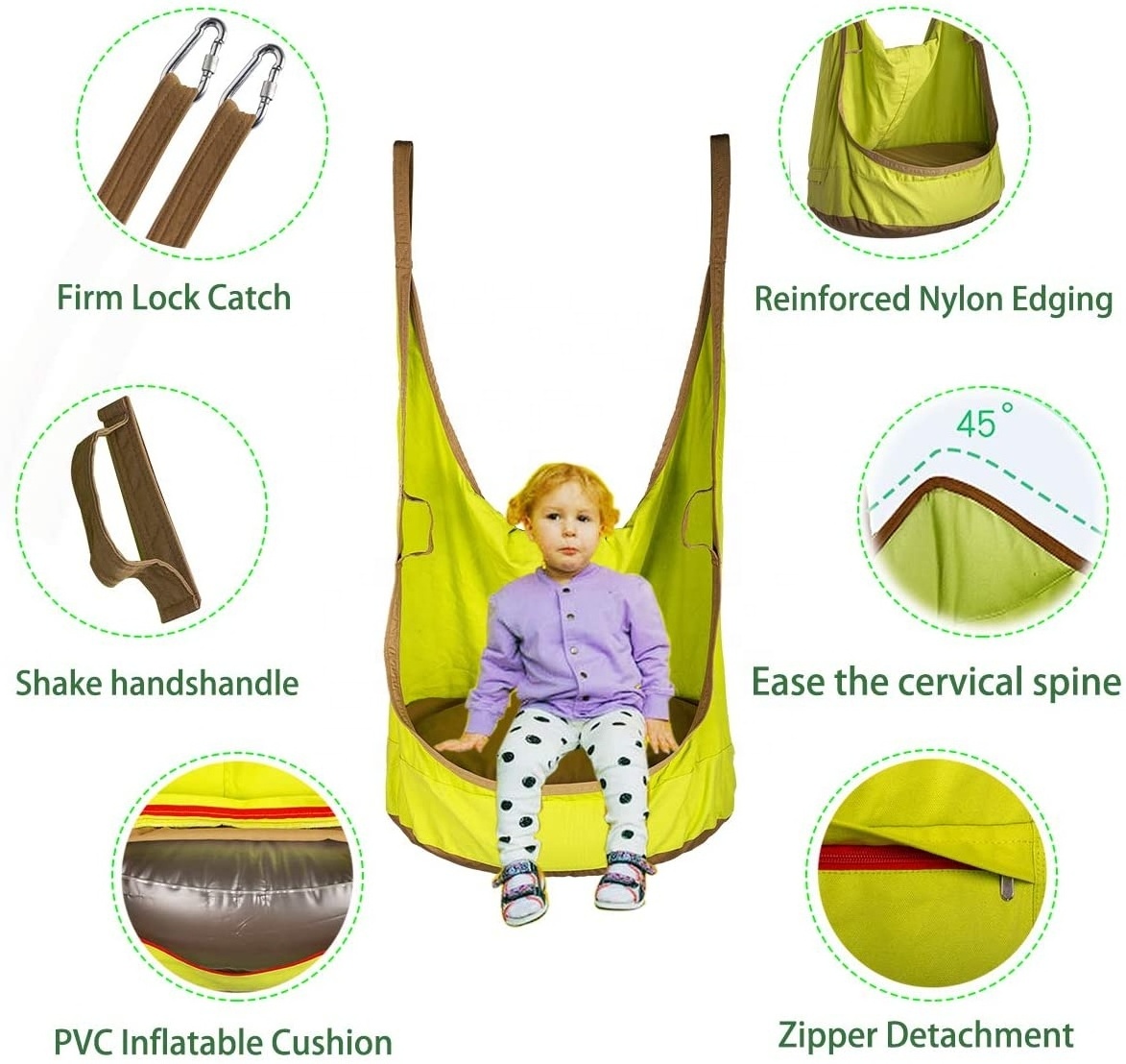 BODI Frog Folding Hanging Pod Swing Seat Indoor and Outdoor Hammock for Children to Adult