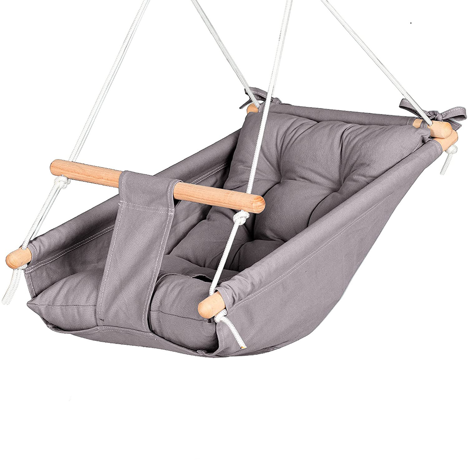 BODI Canvas Baby Hammock Swing Crib with Safety Belt and mounting Hardware for Baby Birthday Gift