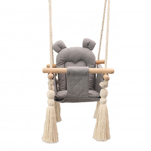 BODI Canvas and Wooden Baby Hanging Swing Seat Chair for Kids, Toddler, Baby and Infant Indoor Outdoor Backyard