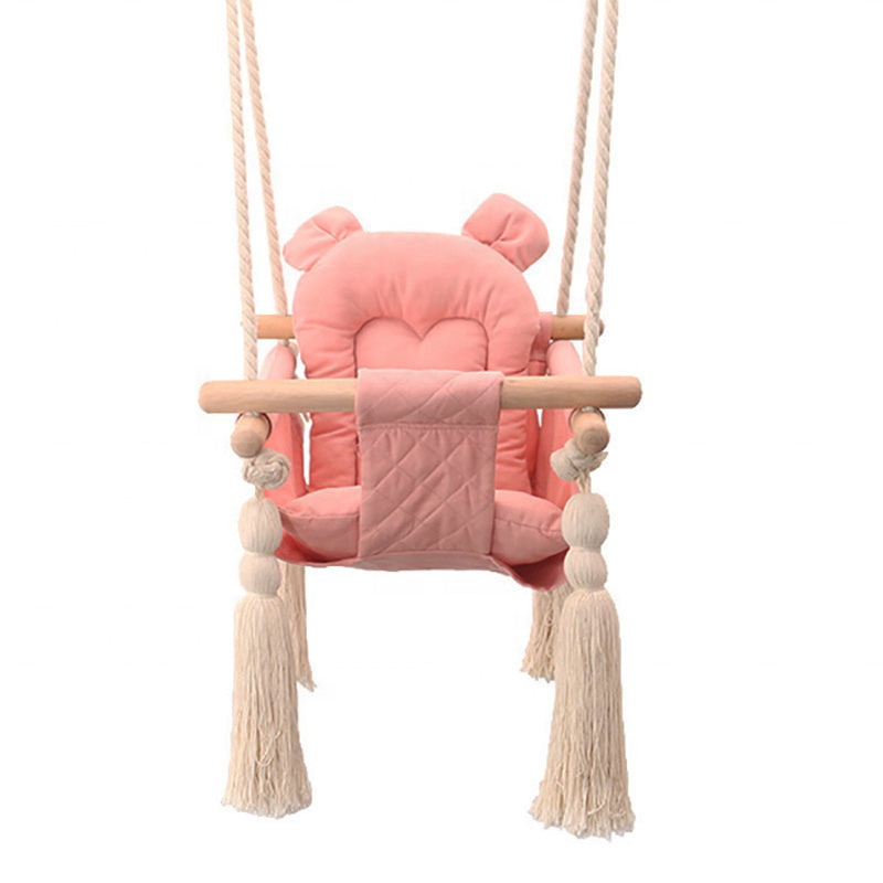 BODI Canvas and Wooden Baby Hanging Swing Seat Chair for Kids, Toddler, Baby and Infant Indoor Outdoor Backyard