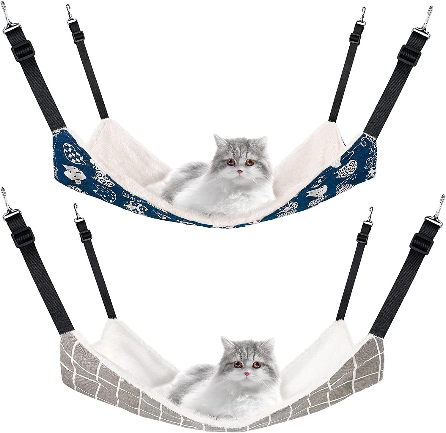 BODI  Cat Cage Hammock Sleeping and Resting Pet Hanging Bed Hammocks Reversible Small Pet Hammock