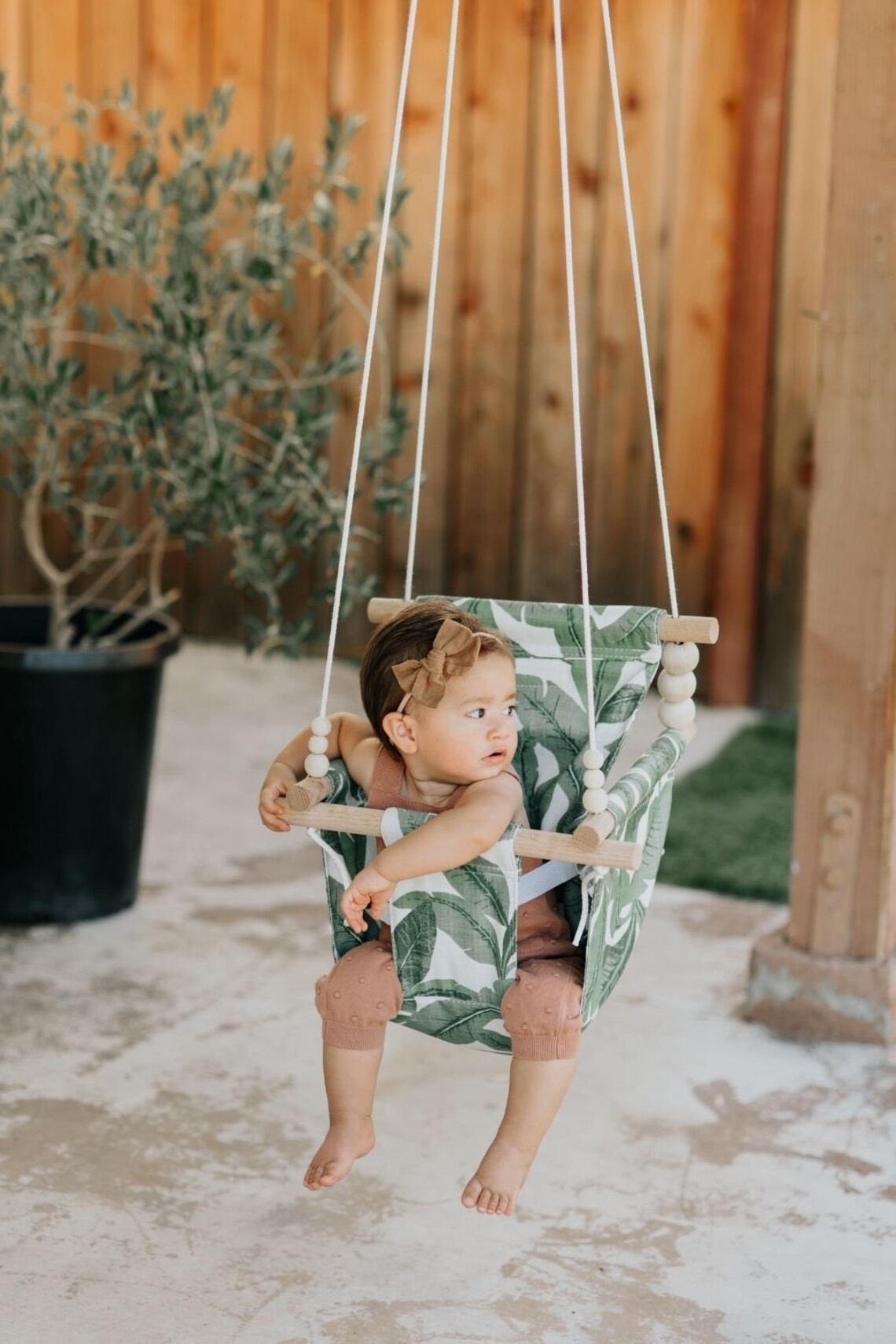 BODI baby shower gift indoor toddler baby wood swing