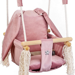 BODI  LoveGifts Bunny Swing Seat Baby Swing Indoor Wooden Toddler Swing