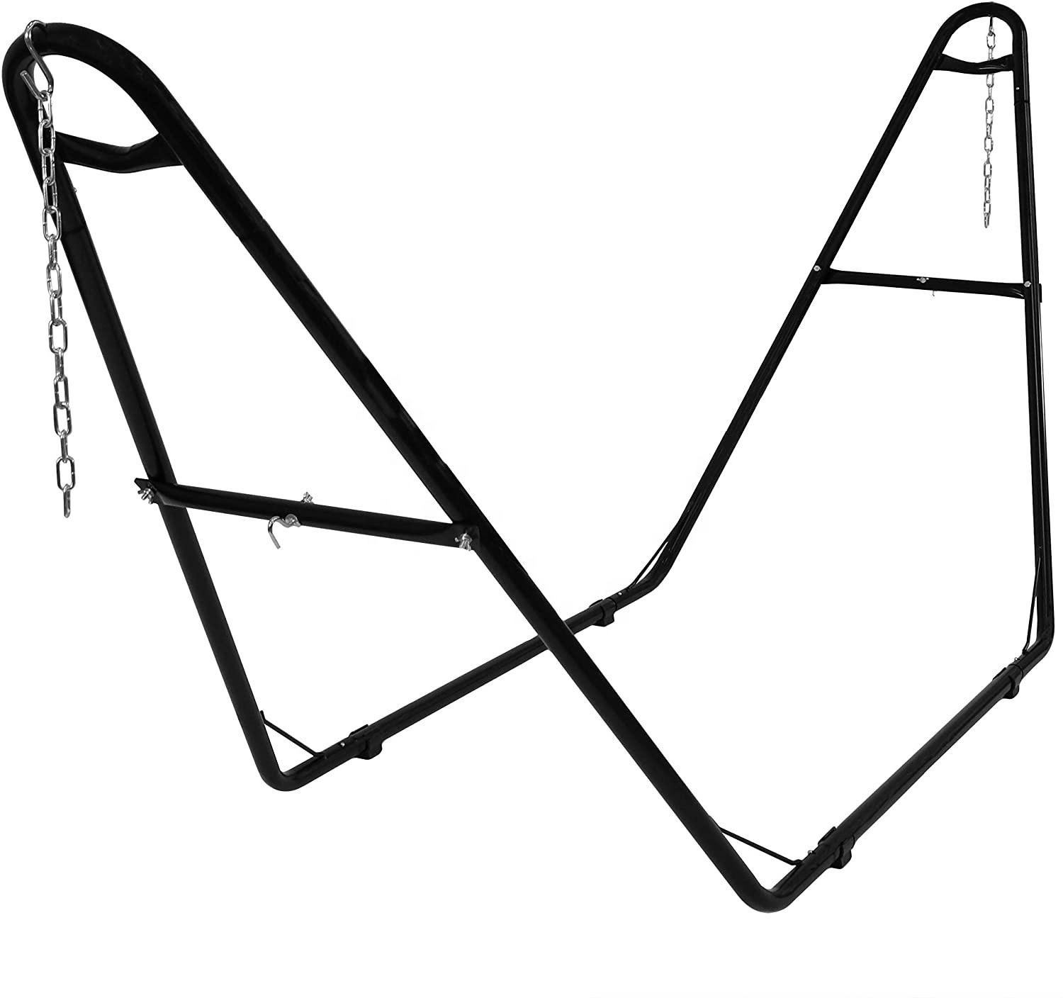 550-Pound Capacity Universal Multi-Use Heavy-Duty Steel Hammock Stand, 2 Person, Fits Hammocks 9 to 14 Feet Long, Black