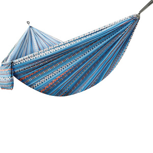 BODI Outdoor and Indoor 2 Person Bohemian Style 210T Nylon Camping Ultralight Hammock with Tree Ropes and Carabiners