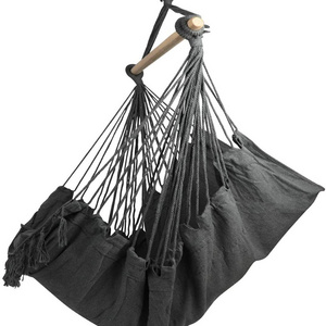 Durable Canvas Hanging Porch Bedroom Cotton Rope Macrame Hammock Baby Swing Chair With 2 Pillows