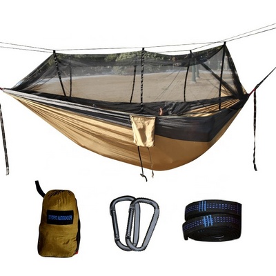 BODI 210T Nylon Portable 2 Person Outdoor Parachute Camping Nylon Hammock With Mosquito Net