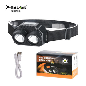 Personalized headlamps portable plastic headlamp led camping torch light lamp with usb