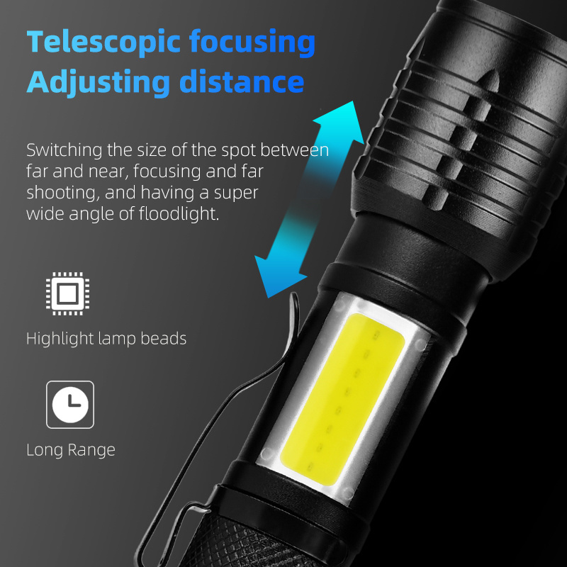 Portable style rechargeable tactical led torch high quality mini aluminum usb rechargeable led flashlight