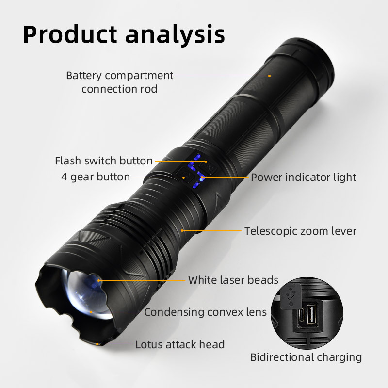 Torch light Led strong light flashlight powerful multifunctional rechargeable flashlight