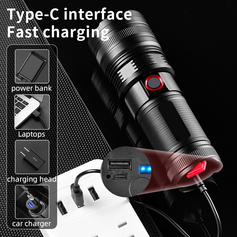 Tactical flashlight 2000 lumens high power water proof led flashlight super bright