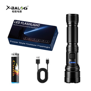 Professional zoomable brightest flashlight multifunction power bank tactical flashlight