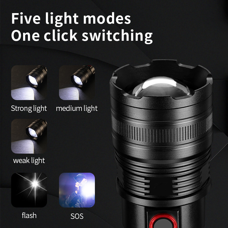 Tactical flashlight 2000 lumens high power water proof led flashlight super bright